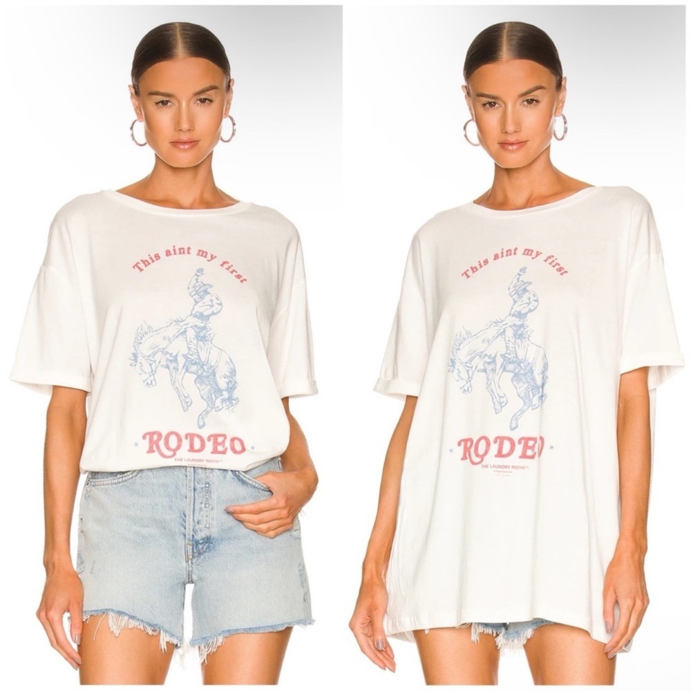 The Laundry Room This Ain't My First Rodeo Oversized Tee in Super Bright Size S